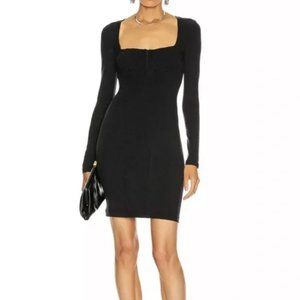NWT Jonathan Simkhai Standard Pia Bustier Dress Black Mini Rib Bodycon
